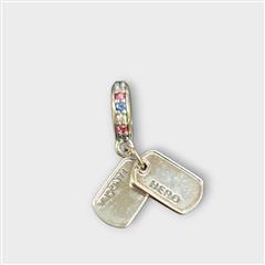 Pandora Hero Dog Tag Military Dangle Charm Sterling Silver 797659CZRMX